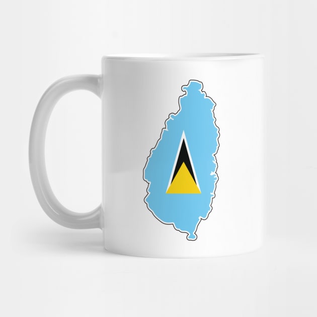 St Lucia Flag and Map by IslandConcepts